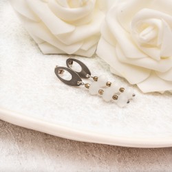 Kolczyki białe kryształki na Ślub BA3799