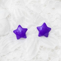 Kolczyki wkręty gwiazdy fioletowe BA940