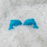 Kolczyki wkręty delfiny błękitne BA903